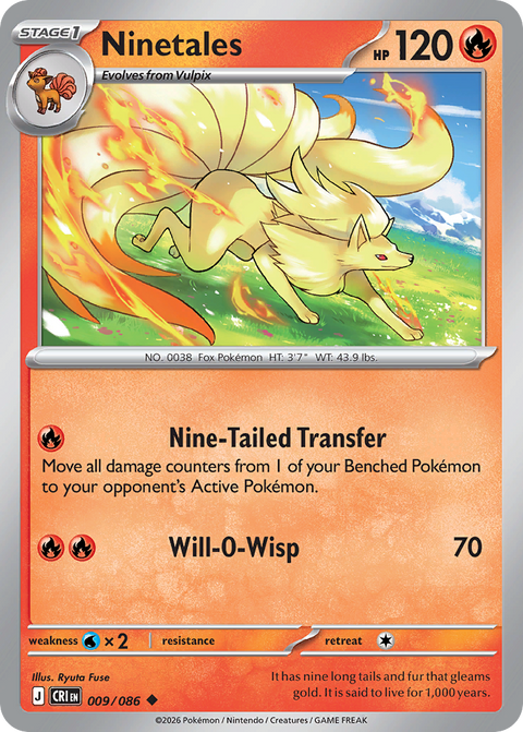 Ninetales 9 Chaos Rising Pokémon card