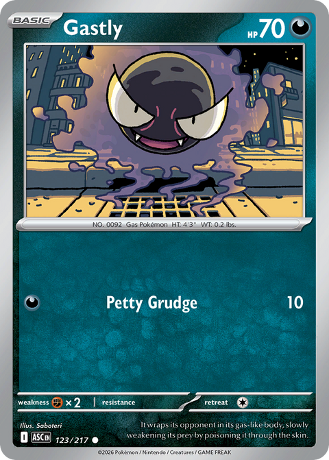 Gastly 123 Ascended Heroes Pokémon card