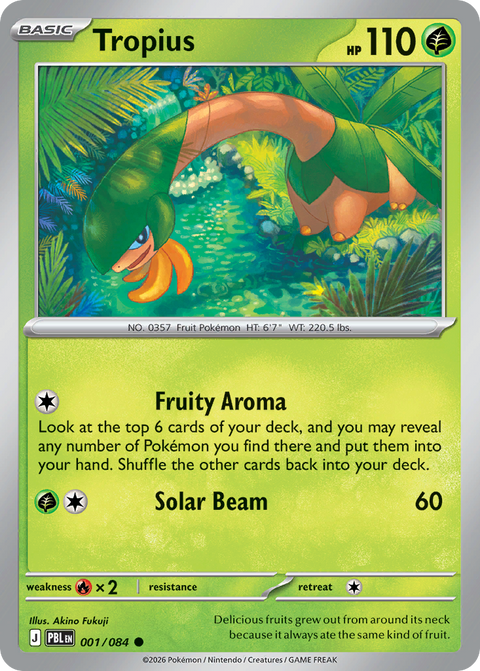 Tropius 1 Pitch Black Pokémon card