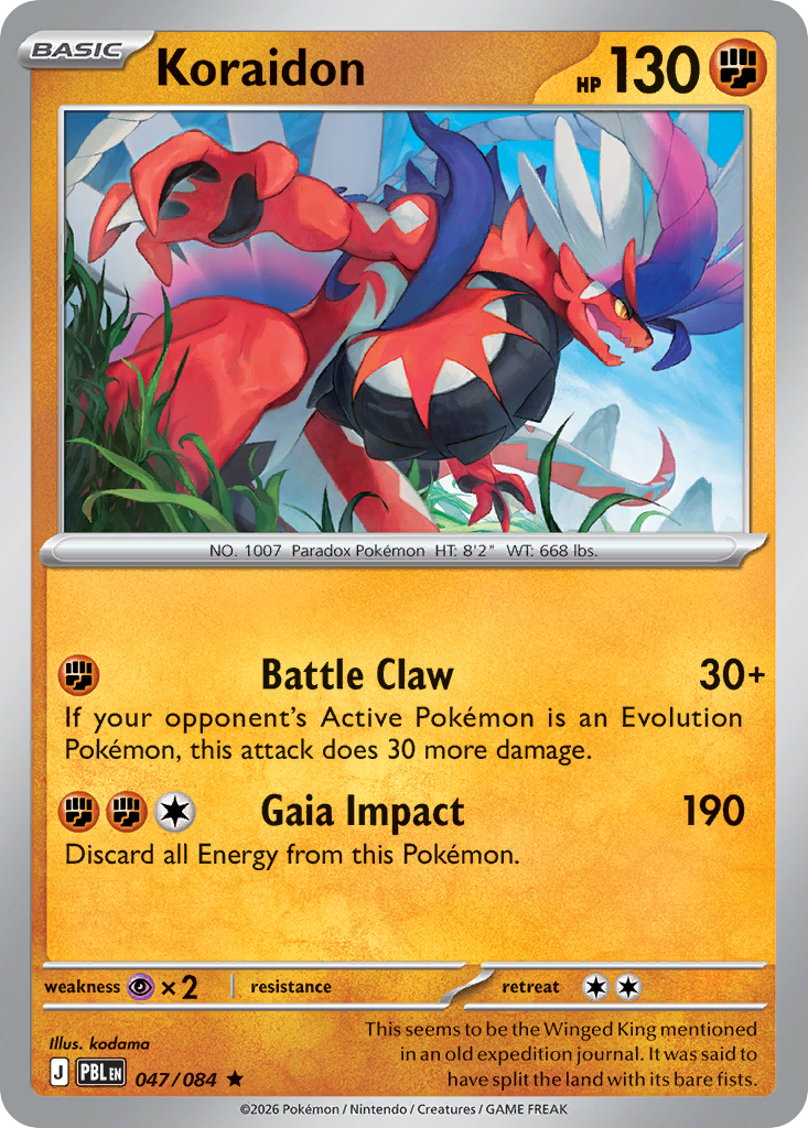 Koraidon 47 Pitch Black Pokémon card