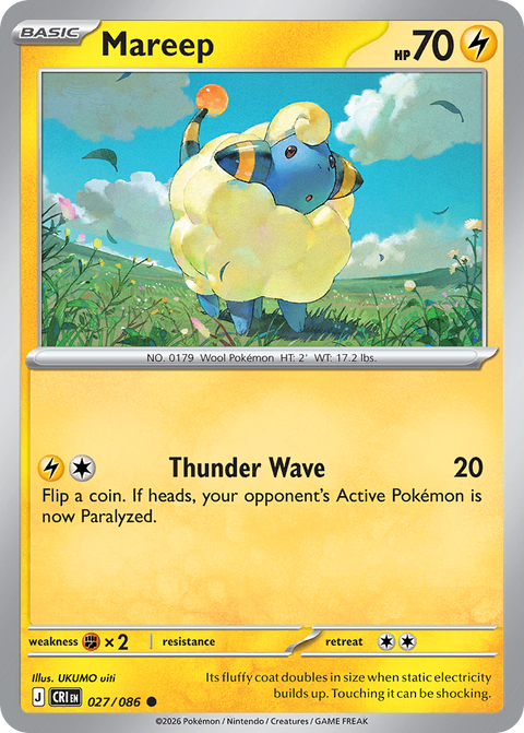 Mareep 27 Chaos Rising Pokémon card