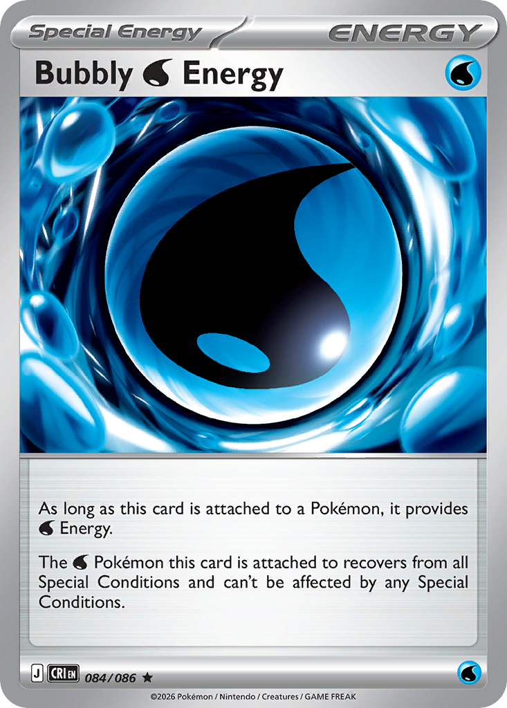 Bubbly Water Energy 84 Chaos Rising Pokémon card