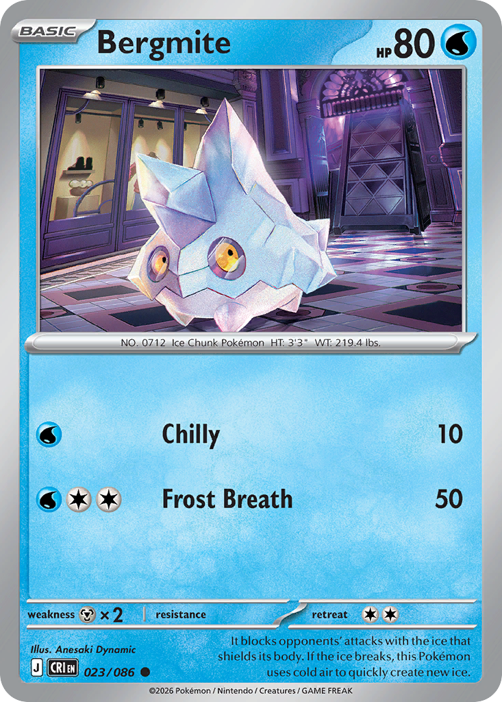 Bergmite 23 Chaos Rising Pokémon card