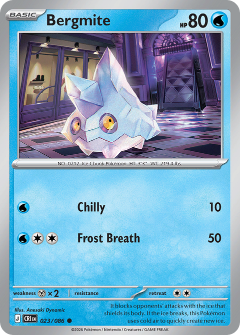 Bergmite 23 Chaos Rising Pokémon card