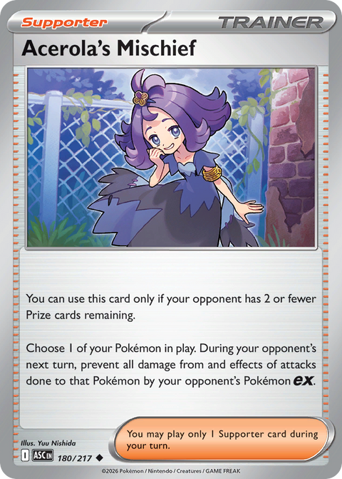 Acerola's Mischief 180 Ascended Heroes Pokémon card