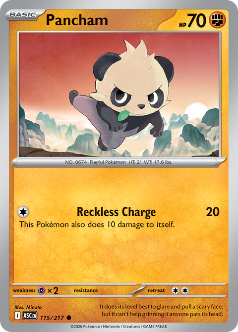 Pancham 115 Ascended Heroes Pokémon card