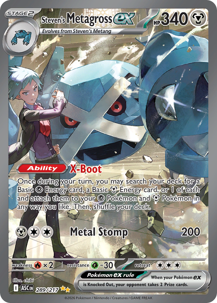 Steven's Metagross ex 289 Ascended Heroes Pokémon card
