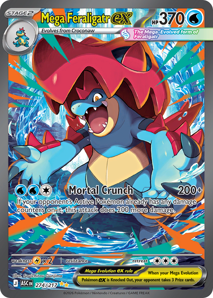 Mega Feraligatr ex 274 Ascended Heroes Pokémon card