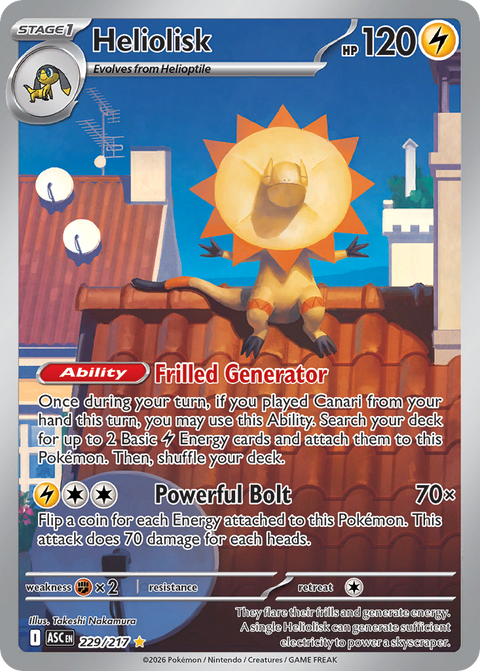 Heliolisk 229 Ascended Heroes Pokémon card