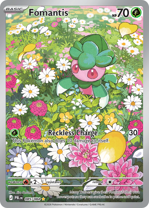 Fomantis 85 Pitch Black Pokémon card