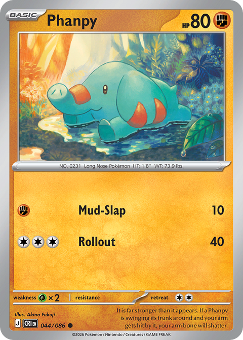 Phanpy 44 Chaos Rising Pokémon card