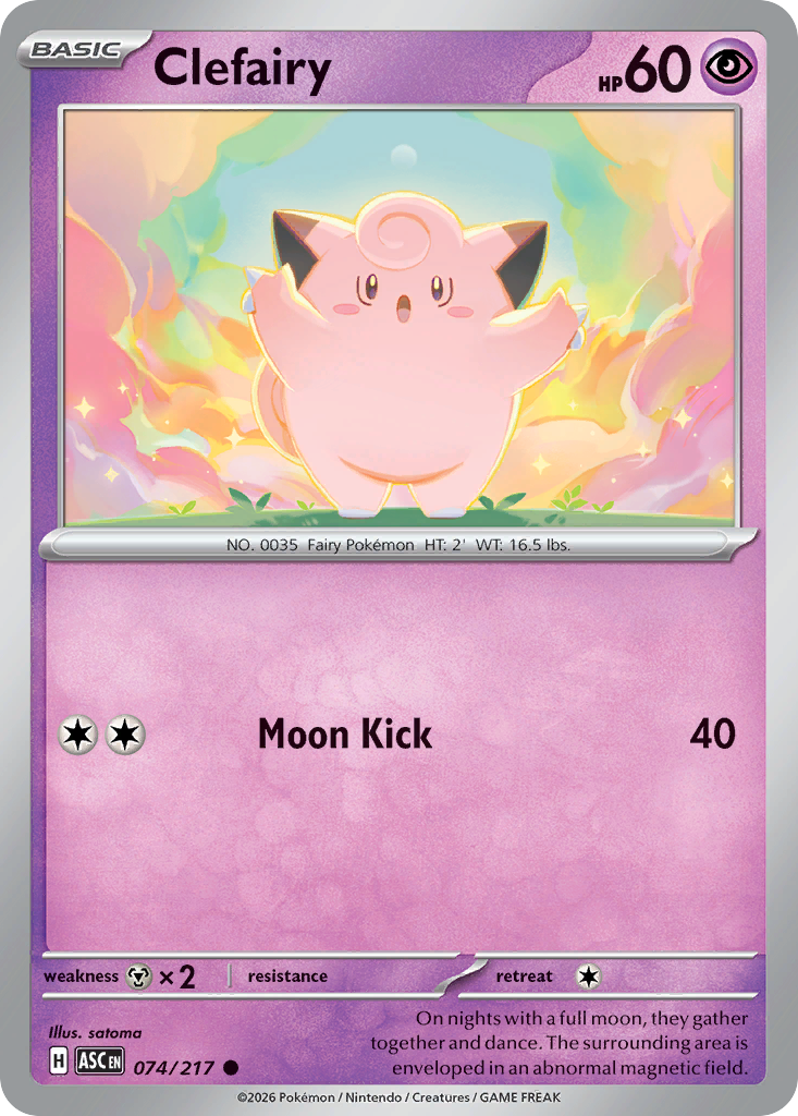 Clefairy 74 Ascended Heroes Pokémon card
