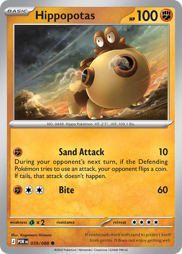 Hippopotas 39 Perfect Order Pokémon card