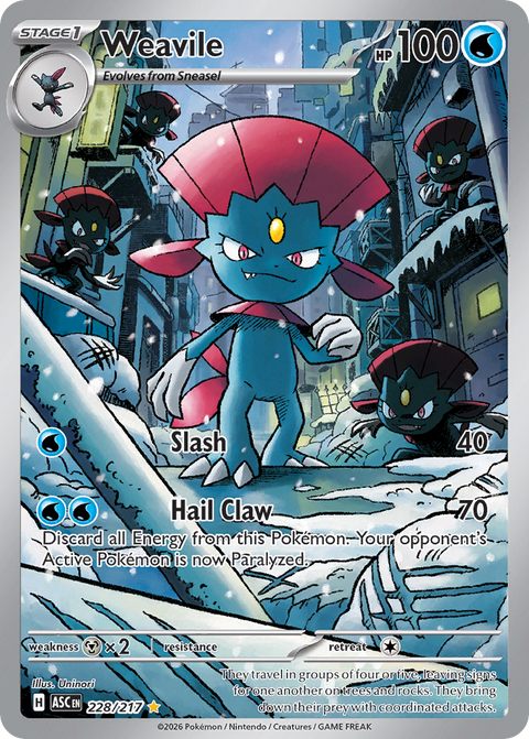 Weavile 228 Ascended Heroes Pokémon card