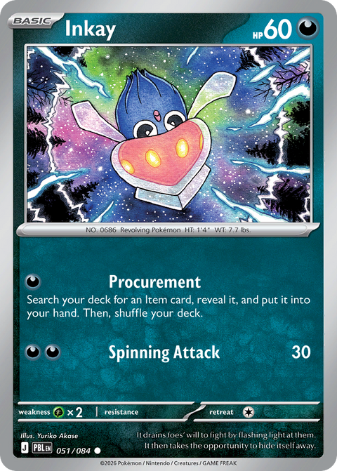 Inkay 51 Pitch Black Pokémon card