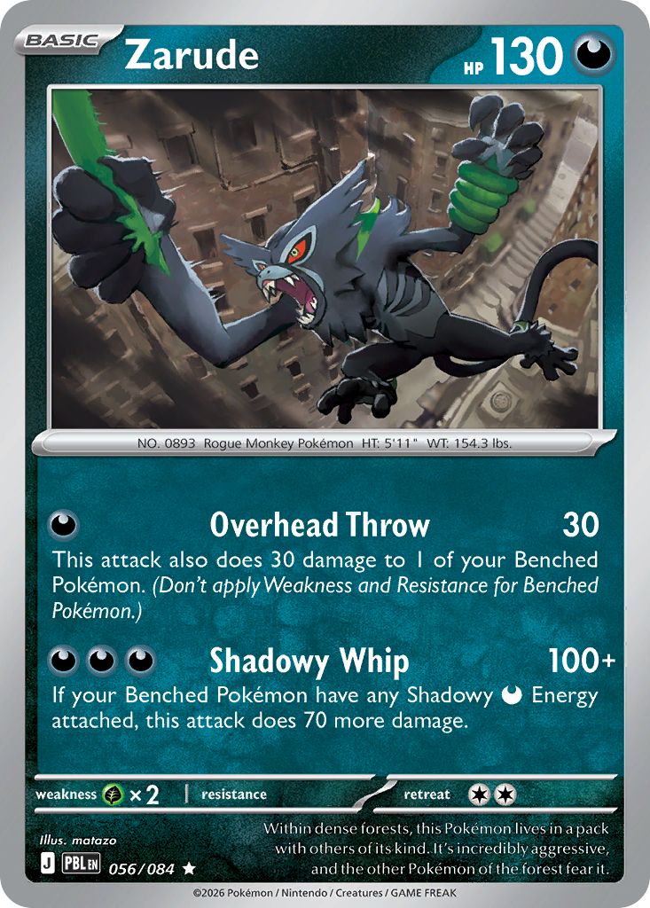 Zarude 56 Pitch Black Pokémon card