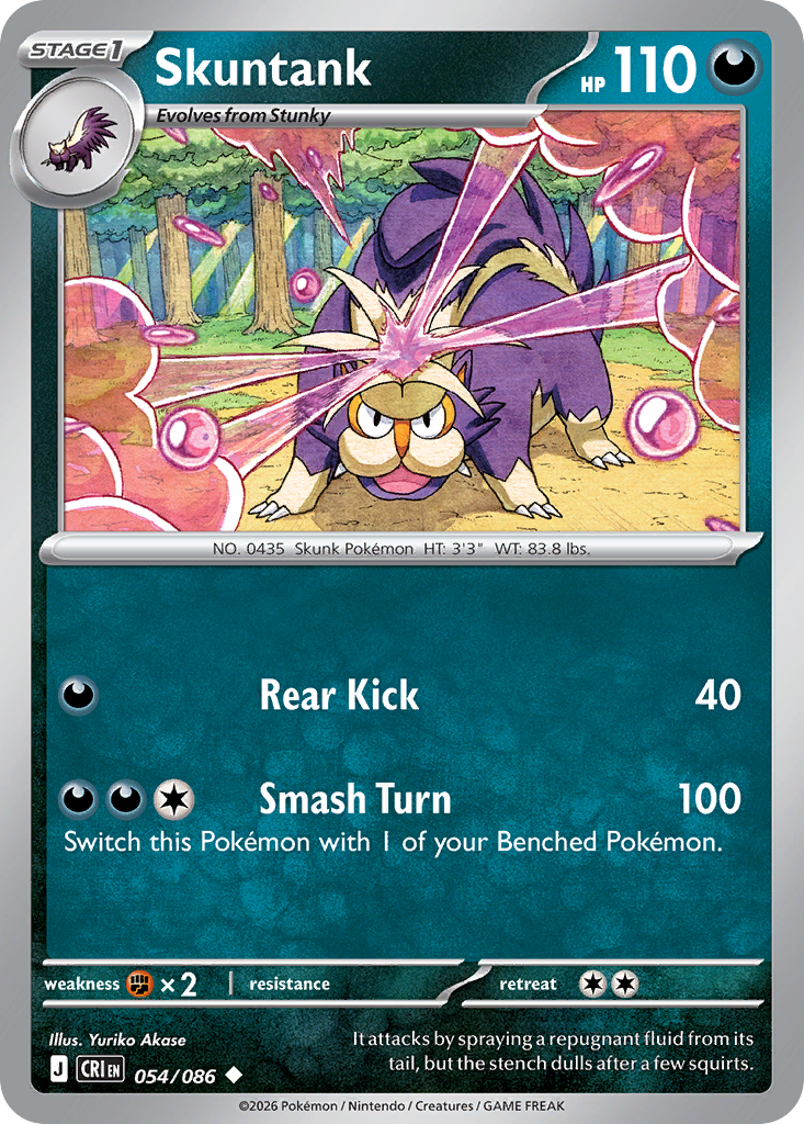 Skuntank 54 Chaos Rising Pokémon card