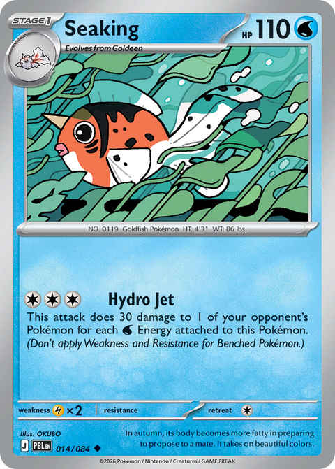 Seaking 14 Pitch Black Pokémon card