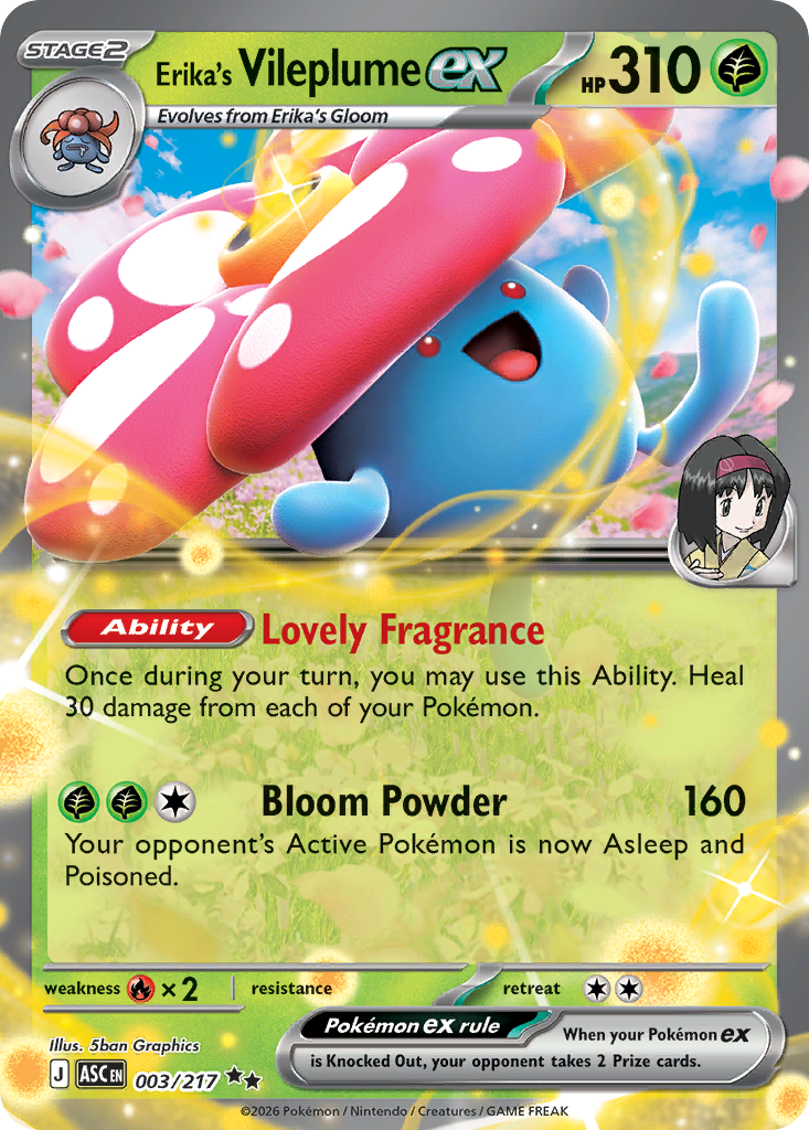 Erika's Vileplume ex 3 Ascended Heroes Pokémon card