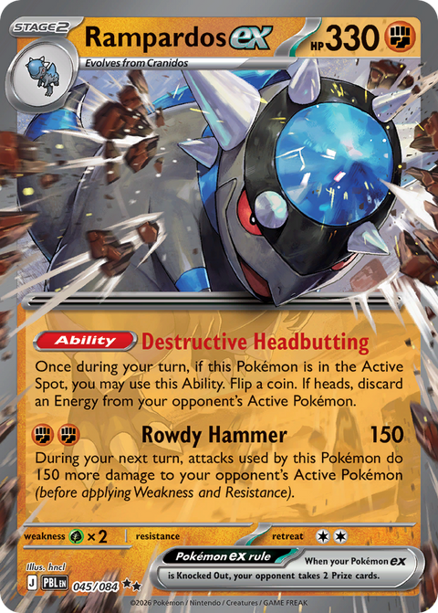 Rampardos ex 45 Pitch Black Pokémon card