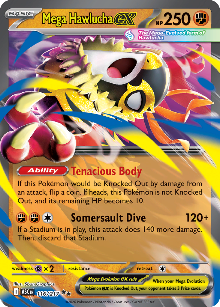 Mega Hawlucha ex 116 Ascended Heroes Pokémon card