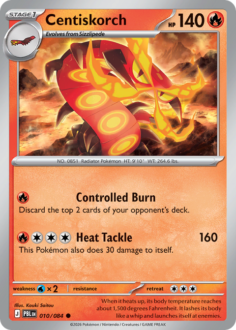 Centiskorch 10 Pitch Black Pokémon card
