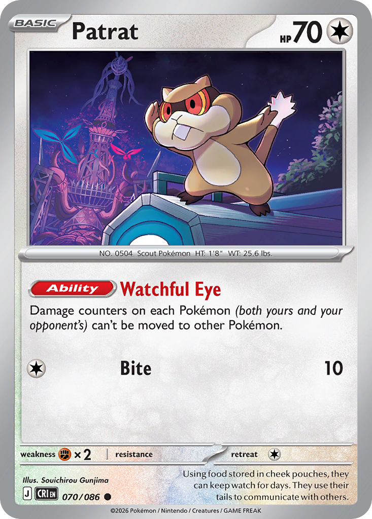 Patrat 70 Chaos Rising Pokémon card