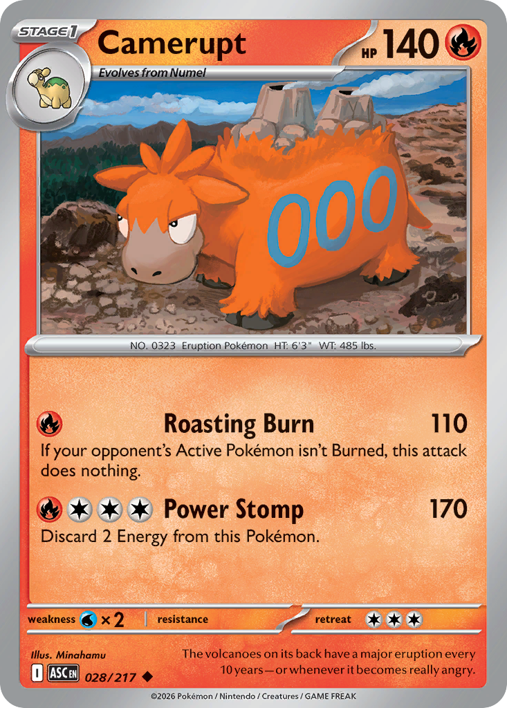 Camerupt 28 Ascended Heroes Pokémon card