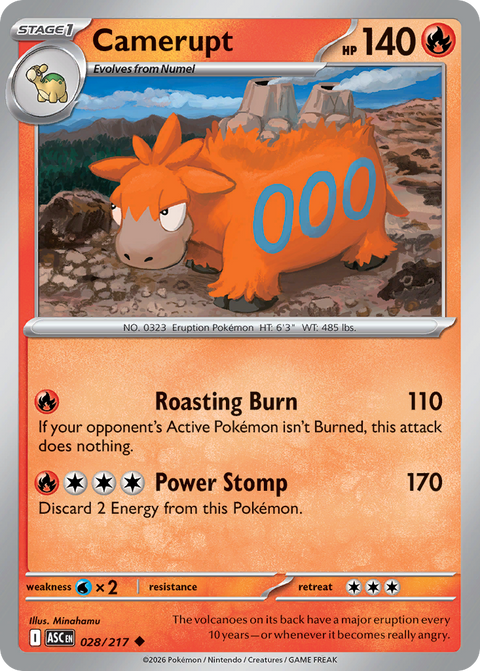 Camerupt 28 Ascended Heroes Pokémon card