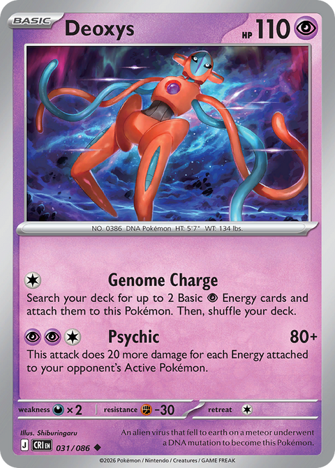 Deoxys 31 Chaos Rising Pokémon card