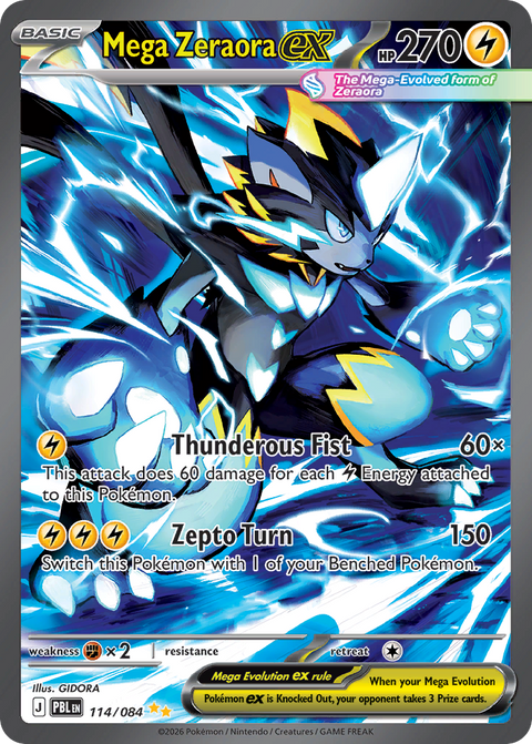 Mega Zeraora ex 114 Pitch Black Pokémon card