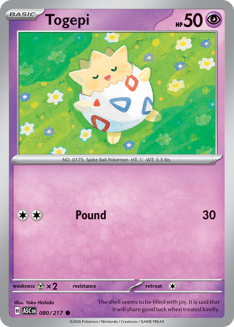 Togepi 80 Ascended Heroes Pokémon card