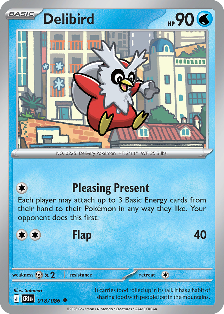 Delibird 18 Chaos Rising Pokémon card