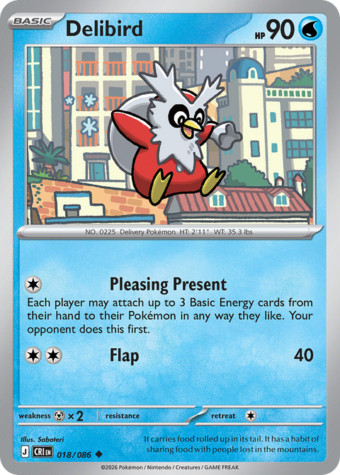 Delibird 18 Chaos Rising Pokémon card