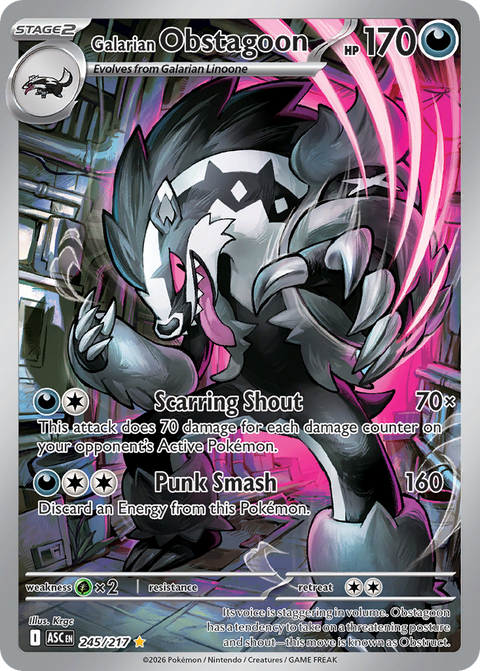 Galarian Obstagoon 245 Ascended Heroes Pokémon card