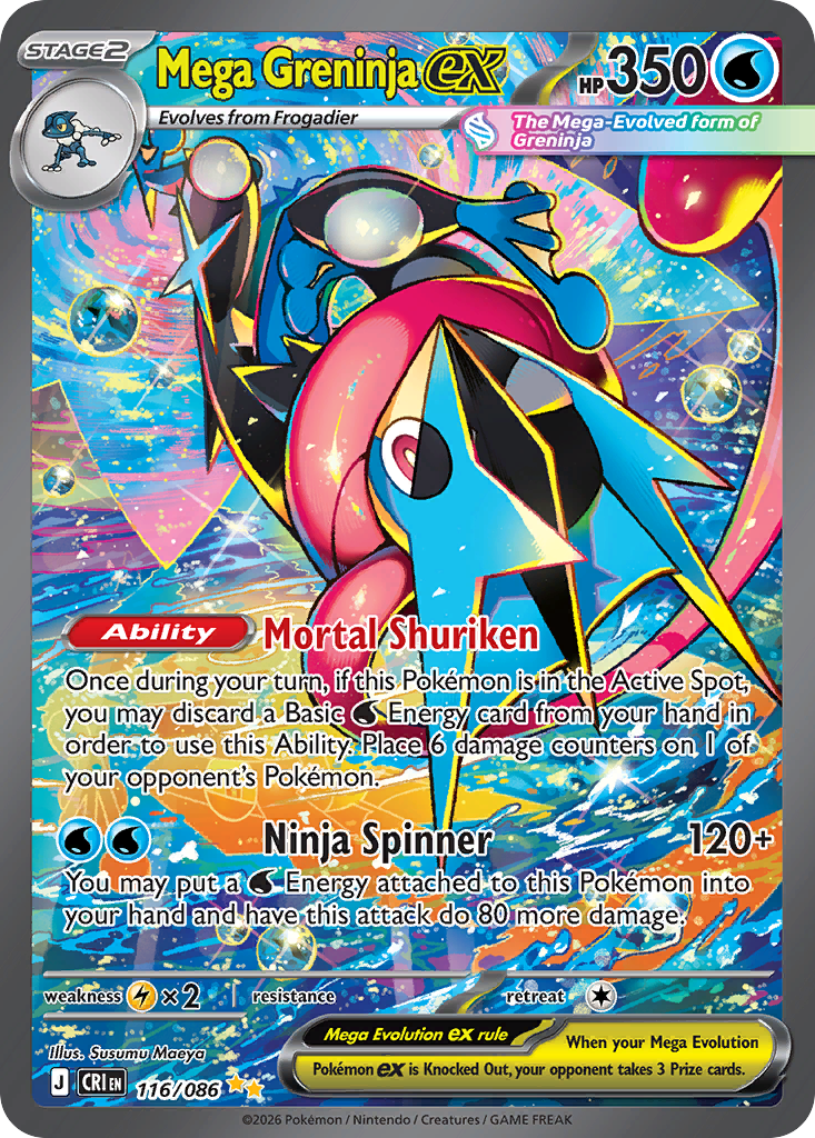 Mega Greninja ex 116 Chaos Rising Pokémon card