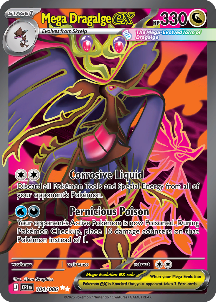 Mega Dragalge ex 104 Chaos Rising Pokémon card