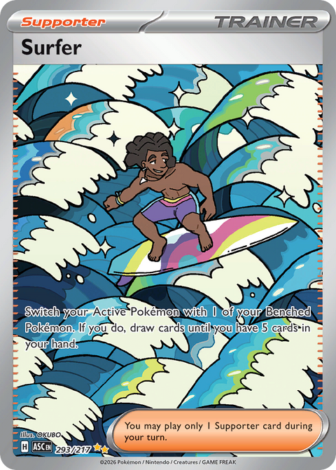 Surfer 293 Ascended Heroes Pokémon card