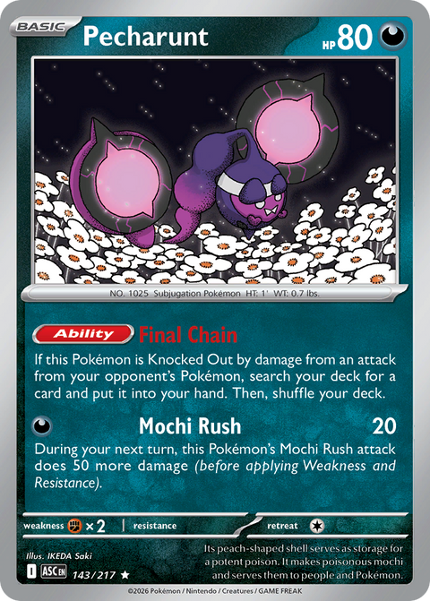 Pecharunt 143 Ascended Heroes Pokémon card