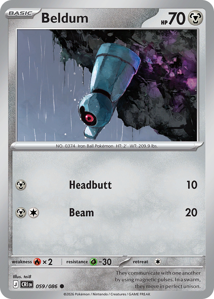 Beldum 59 Chaos Rising Pokémon card