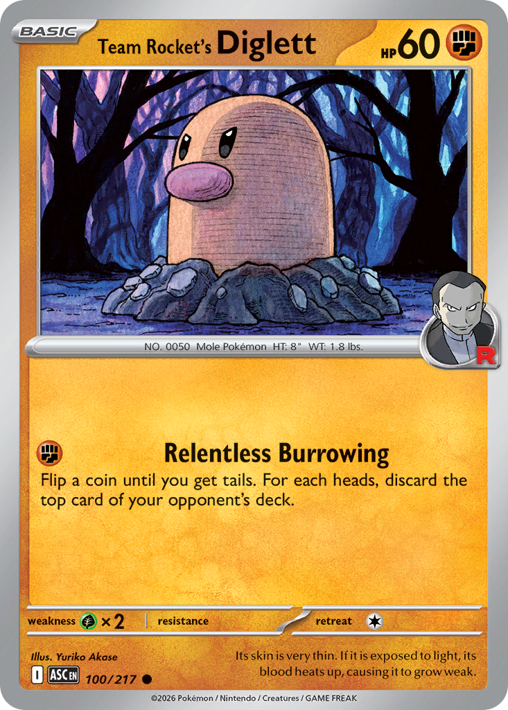 Team Rocket's Diglett 100 Ascended Heroes Pokémon card