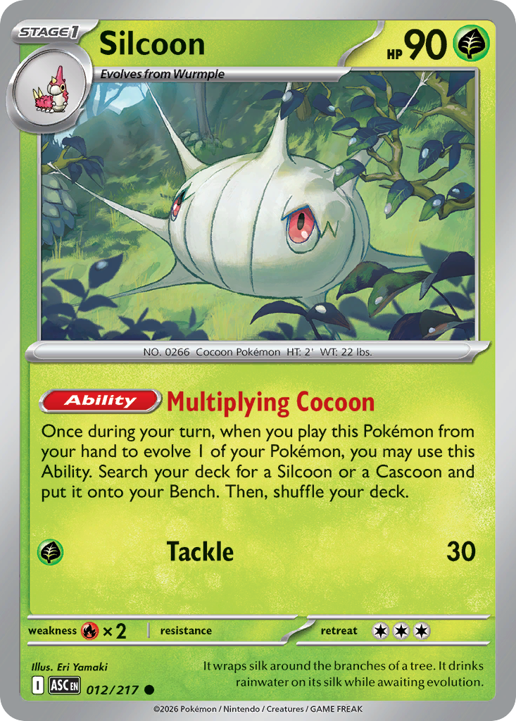 Silcoon 12 Ascended Heroes Pokémon card