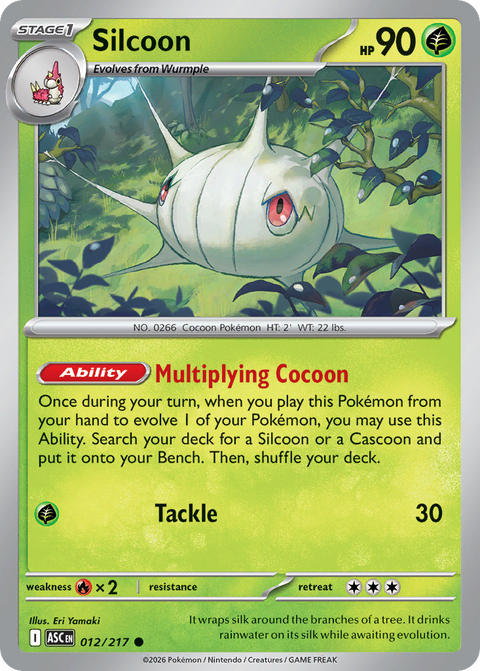 Silcoon 12 Ascended Heroes Pokémon card