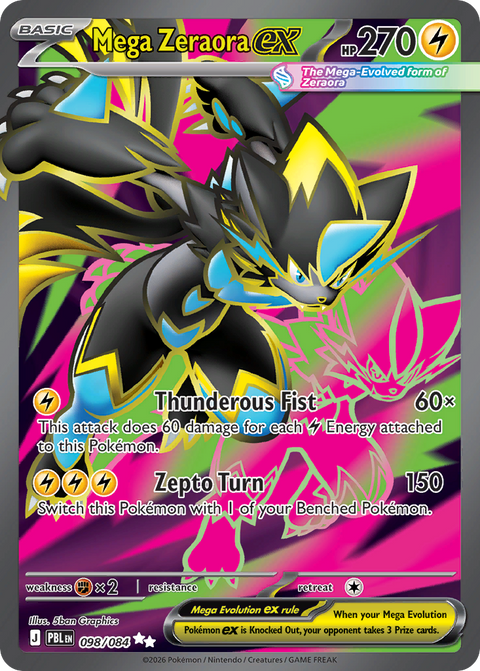 Mega Zeraora ex 98 Pitch Black Pokémon card