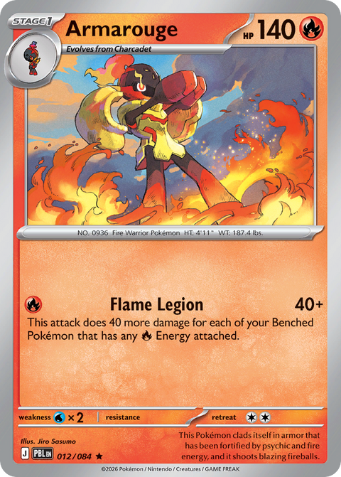 Armarouge 12 Pitch Black Pokémon card