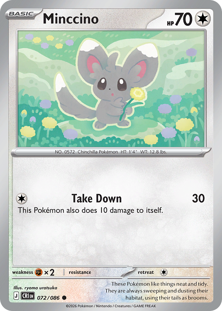 Minccino 72 Chaos Rising Pokémon card