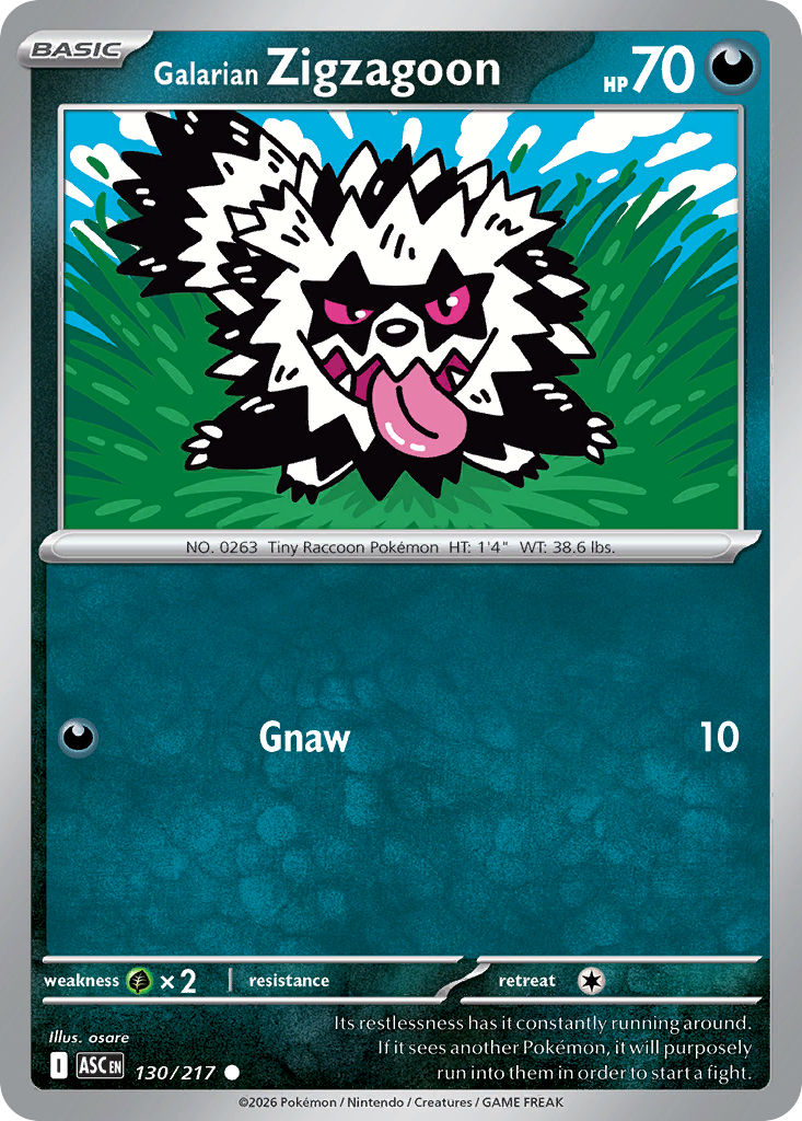 Galarian Zigzagoon 130 Ascended Heroes Pokémon card