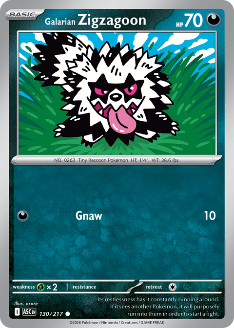 Galarian Zigzagoon 130 Ascended Heroes Pokémon card