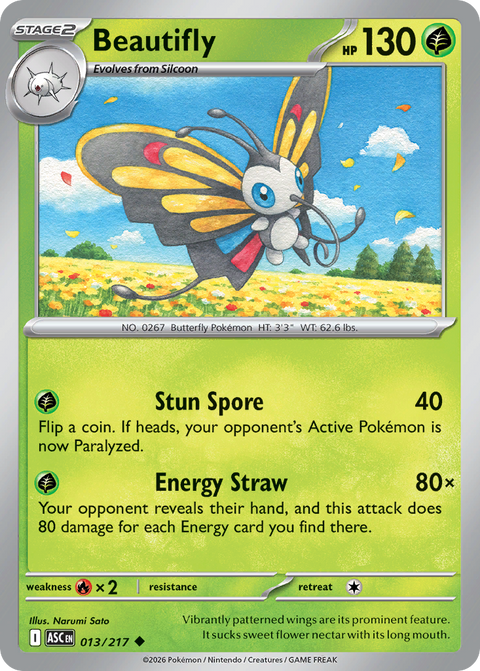 Beautifly 13 Ascended Heroes Pokémon card