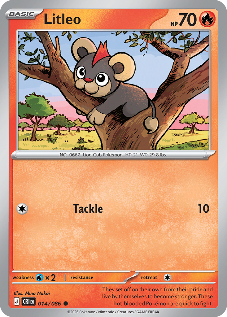 Litleo 14 Chaos Rising Pokémon card